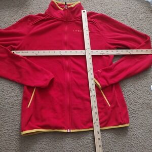 LIVESTRONG Nike Fleece Jacket Full Zip Red Yellow Women's Medium